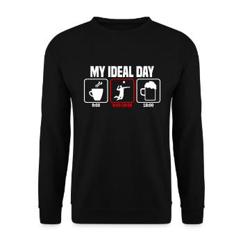 My Perfect Day Volleyball Volleyball Player - Unisex Sweatshirt - black - Front - Alina (178cm) & Michal (187cm)