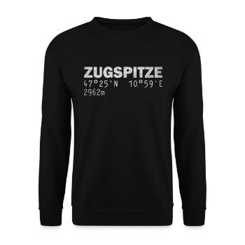 Zugspitze Koordinaten GPS - Unisex Pullover - Schwarz - Vorne - Alina (178cm) & Michal (187cm)