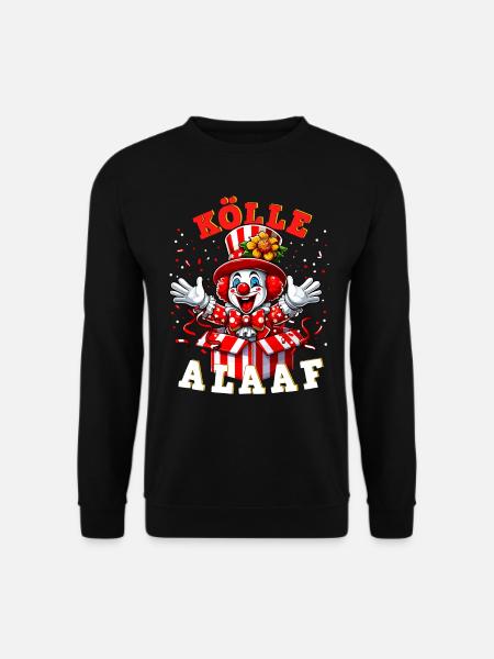 Kölle Alaaf Köln Karneval Clown Verkleidung lustig - Unisex Pullover - Schwarz