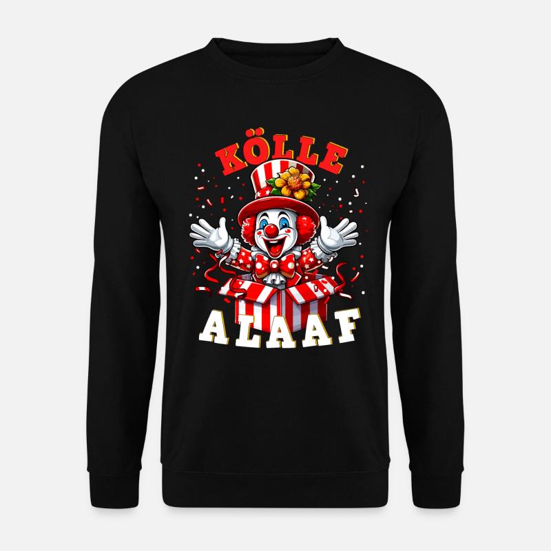 Kölle Alaaf Köln Karneval Clown Verkleidung lustig - Unisex Pullover - Schwarz