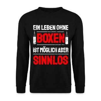 Boxen Boxsport Kampfsport Motto - Unisex Pullover - Schwarz - Vorne - Alina (178cm) & Michal (187cm)