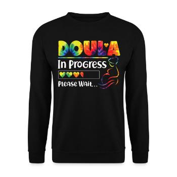 Doula Travailleuse à la naissance Doula étudiante - Sweat-shirt Unisexe - noir - Devant - Alina (178cm) & Michal (187cm)