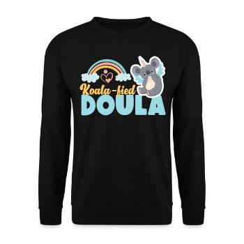 Doula accoucheuse Koala - Sweat-shirt Unisexe - noir - Devant - Alina (178cm) & Michal (187cm)