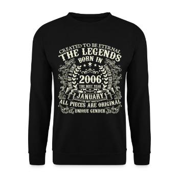 January 2006 Anniversary 2006 January Year - Unisex Sweatshirt - black - Front - Alina (178cm) & Michal (187cm)