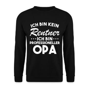 Ich Bin Kein Rentner Ich Bin Professioneller Opa - Unisex Pullover - Schwarz - Vorne - Alina (178cm) & Michal (187cm)
