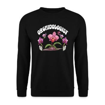 Orchid Whisperer Planzen Freund Orchideen - Unisex Pullover - Schwarz - Vorne - Alina (178cm) & Michal (187cm)
