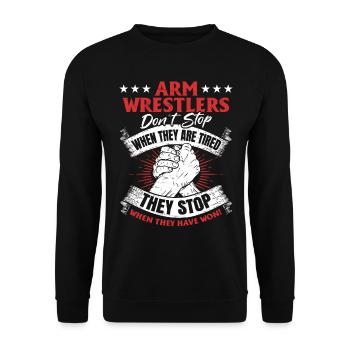 Bras De Fer De Bras De Fer Dire Bras De Fer - Sweat-shirt Unisexe - noir - Devant - Alina (178cm) & Michal (187cm)