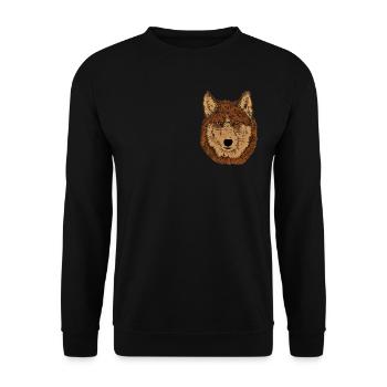 Tête de loup Animal Motif imprimé avec loup - Sweat-shirt Unisexe - noir - Devant - Alina (178cm) & Michal (187cm)