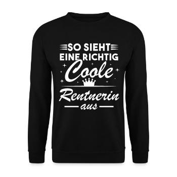 So sieht eine richtig coole Rentnerin aus - Unisex Pullover - Schwarz - Vorne - Alina (178cm) & Michal (187cm)