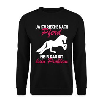 Ja ich rieche nach Pferd Nein das ist kein - Unisex Pullover - Schwarz - Vorne - Alina (178cm) & Michal (187cm)