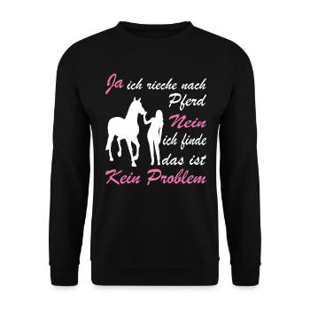 Ja Ich Rieche Nach Pferd Nein Das Ist Kein Problem - Unisex Pullover - Schwarz - Vorne - Alina (178cm) & Michal (187cm)