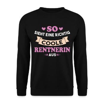 So sieht eine richtig coole Rentnerin aus - Unisex Pullover - Schwarz - Vorne - Alina (178cm) & Michal (187cm)