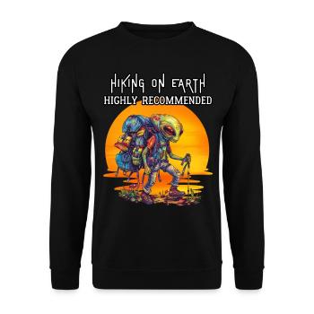 Hiking on Earth highly recommended. Alien, Hiking - Unisex Sweatshirt - black - Front - Alina (178cm) & Michal (187cm)