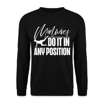 Nurse Midwife Birth Worker Pun - Unisex Sweatshirt - black - Front - Alina (178cm) & Michal (187cm)