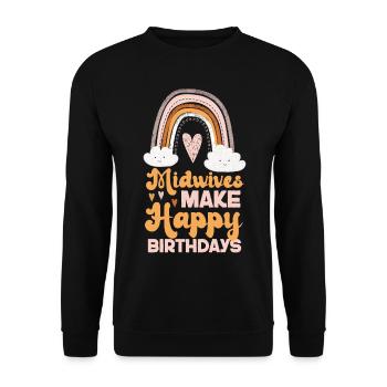 Nurse Midwife Birth Worker - Unisex Sweatshirt - black - Front - Alina (178cm) & Michal (187cm)