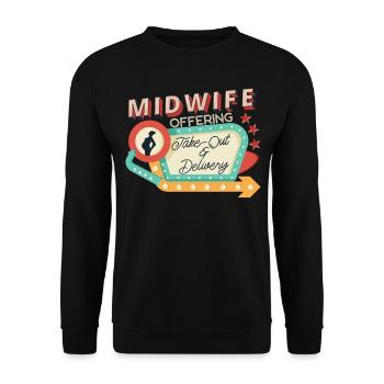 Nurse Midwife Birth Worker Midwife - Unisex Sweatshirt - black - Front - Alina (178cm) & Michal (187cm)