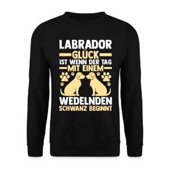 Hund Labrador - Unisex Pullover - Schwarz - Vorne - Alina (178cm) & Michal (187cm)