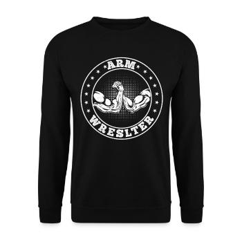 Bras de fer Bras de fer Bras de fer - Sweat-shirt Unisexe - noir - Devant - Alina (178cm) & Michal (187cm)
