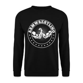 Bras de fer Bras de fer Bras de fer Armwrestli - Sweat-shirt Unisexe - noir - Devant - Alina (178cm) & Michal (187cm)