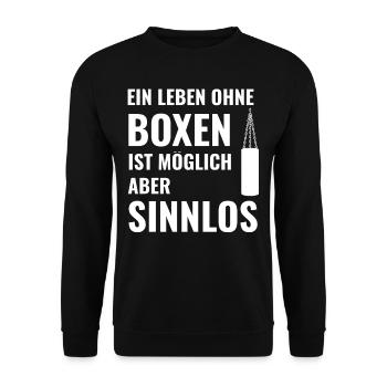 Boxen Boxsport Kampfsport Motto - Unisex Pullover - Schwarz - Vorne - Alina (178cm) & Michal (187cm)