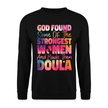 Doula Birth Worker Rainbow God - Unisex Pullover - Schwarz - Vorne - Alina (178cm) & Michal (187cm)