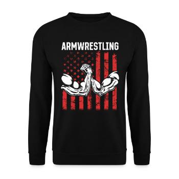 Bras de fer Bras de fer Drapeau américain Bras de fer - Sweat-shirt Unisexe - noir - Devant - Alina (178cm) & Michal (187cm)