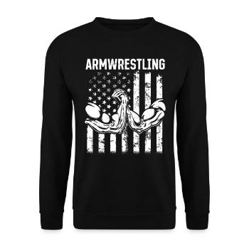 Bras de fer Bras de fer Bras de fer Bras de fer Drapeau des États-Unis - Sweat-shirt Unisexe - noir - Devant - Alina (178cm) & Michal (187cm)