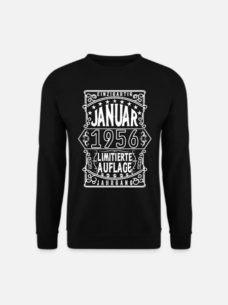 Geburtstag Januar 1956, Geschenk Januar 1956. - Unisex Pullover - Schwarz