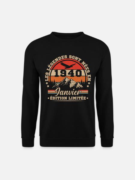 Birthday gift born in January 1940 - Unisex Sweatshirt - black