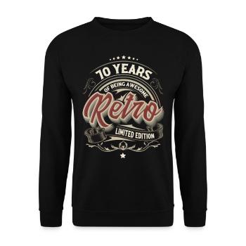 70 Year Anniversary Gift Vintage Special - Unisex Sweatshirt - black - Front - Alina (178cm) & Michal (187cm)