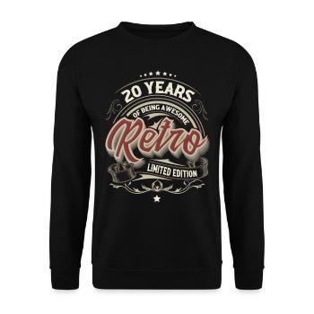 20 Year Special Vintage Anniversary Gift - Unisex Sweatshirt - black - Front - Alina (178cm) & Michal (187cm)
