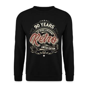 90 Year Old Special Vintage Anniversary Gift - Unisex Sweatshirt - black - Front - Alina (178cm) & Michal (187cm)
