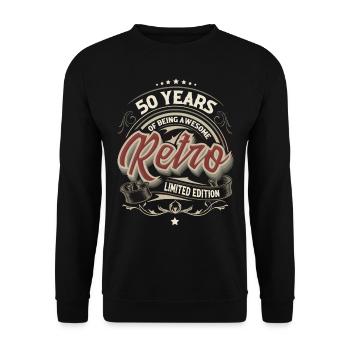 50 Year Anniversary Gift Vintage Special - Unisex Sweatshirt - black - Front - Alina (178cm) & Michal (187cm)