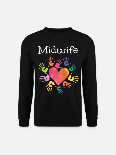 Nurse Midwife Birth Worker Heart - Unisex Pullover - Schwarz