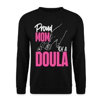 Doula Travailleuse à la naissance Maman Fière Maman - Sweat-shirt Unisexe - noir - Devant - Alina (178cm) & Michal (187cm)
