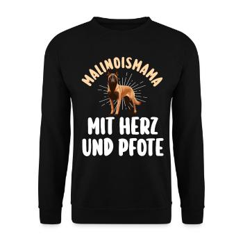 Belgian Shepherd Mom Mother Malinois - Unisex Sweatshirt - black - Front - Alina (178cm) & Michal (187cm)
