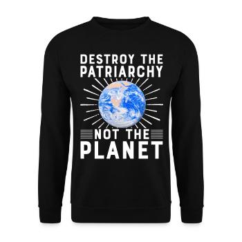 Destroy the Patriarchy not the planet - Unisex Sweatshirt - black - Front - Alina (178cm) & Michal (187cm)