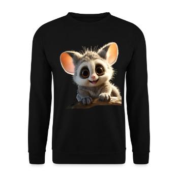 Galago Bush Bébé Singe Galagos Singe Mignon Galago - Sweat-shirt Unisexe - noir - Devant - Alina (178cm) & Michal (187cm)