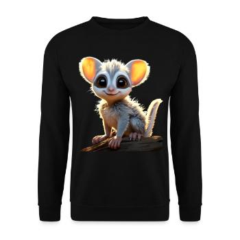 Galago Bush Bébé Singe Galagos Singe Mignon Galago - Sweat-shirt Unisexe - noir - Devant - Alina (178cm) & Michal (187cm)
