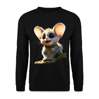 Galago Bush Bébé Singe Galagos Singe Mignon Galago - Sweat-shirt Unisexe - noir - Devant - Alina (178cm) & Michal (187cm)