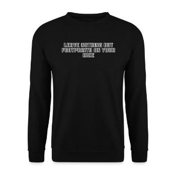 Randonnée - Ne laissez rien d’autre que des empreintes de pas sur votre - Sweat-shirt Unisexe - noir - Devant - Alina (178cm) & Michal (187cm)