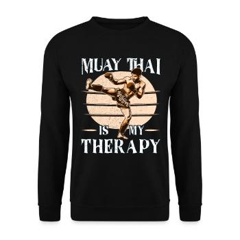 Muay Thai Boxing, Thai Boxer, Thai Boxing - Unisex Pullover - Schwarz - Vorne - Alina (178cm) & Michal (187cm)