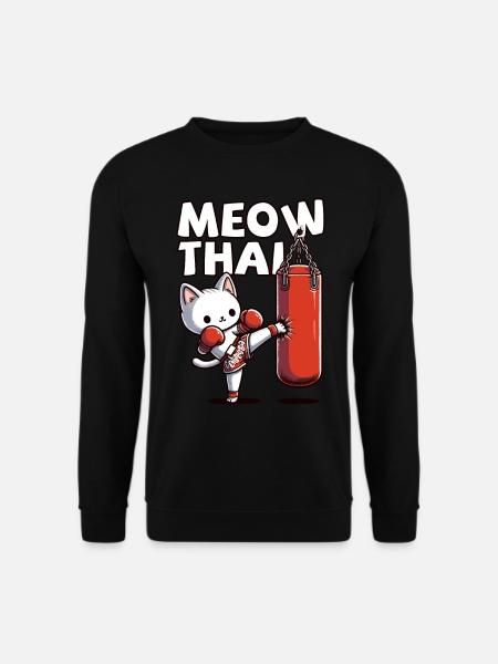 Muay Thai Boxing, Thai Boxing Kickboxing Meow Thai - Unisex Sweatshirt - black
