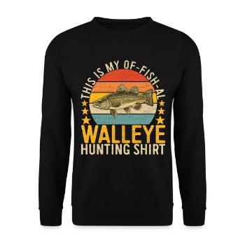 Walleye Fishing Angler - Unisex Pullover - Schwarz - Vorne - Alina (178cm) & Michal (187cm)