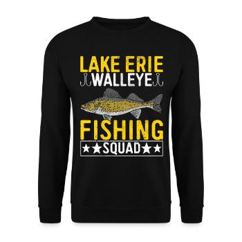 Walleye Fishing Angler - Unisex Sweatshirt - black - Front - Alina (178cm) & Michal (187cm)