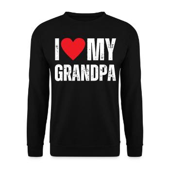 I Love My Grandpa - Unisex Sweatshirt - black - Front - Alina (178cm) & Michal (187cm)