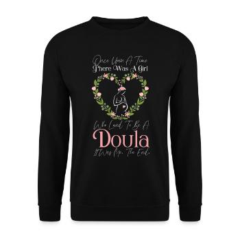 Doula Birth Worker Once Upon A - Unisex Sweatshirt - black - Front - Alina (178cm) & Michal (187cm)