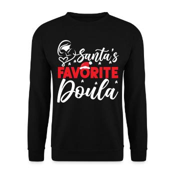 Doula Birth Worker Christmas - Unisex Pullover - Schwarz - Vorne - Alina (178cm) & Michal (187cm)
