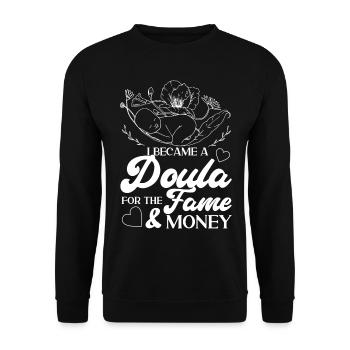 Doula accoucheuse Je suis devenue une - Sweat-shirt Unisexe - noir - Devant - Alina (178cm) & Michal (187cm)