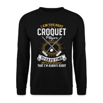 Croquet Player Croquet Game I am the best Croquet - Unisex Sweatshirt - black - Front - Alina (178cm) & Michal (187cm)